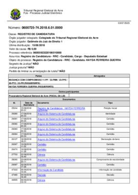 0600725-74.2018.6.01.0000 -PASTORA HAYDA FERREIRA